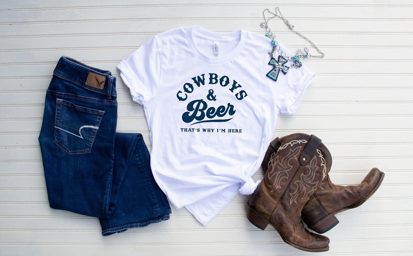 PREORDER - Cowboys & Beer That's Why I'm Here Soft Boutique Tee