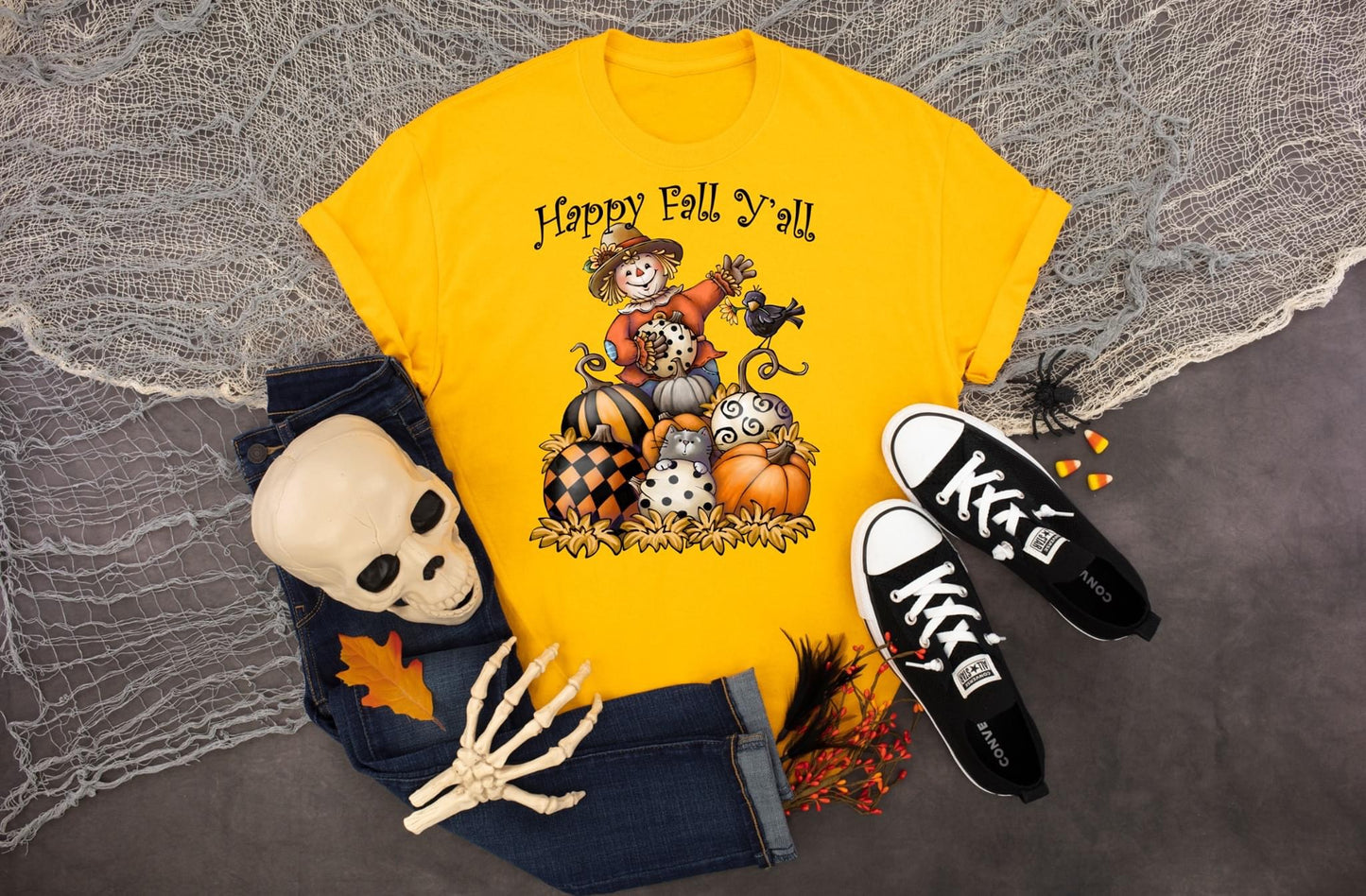 PREORDER - Happy Fall Y'all Scarecrow Soft Boutique Tee