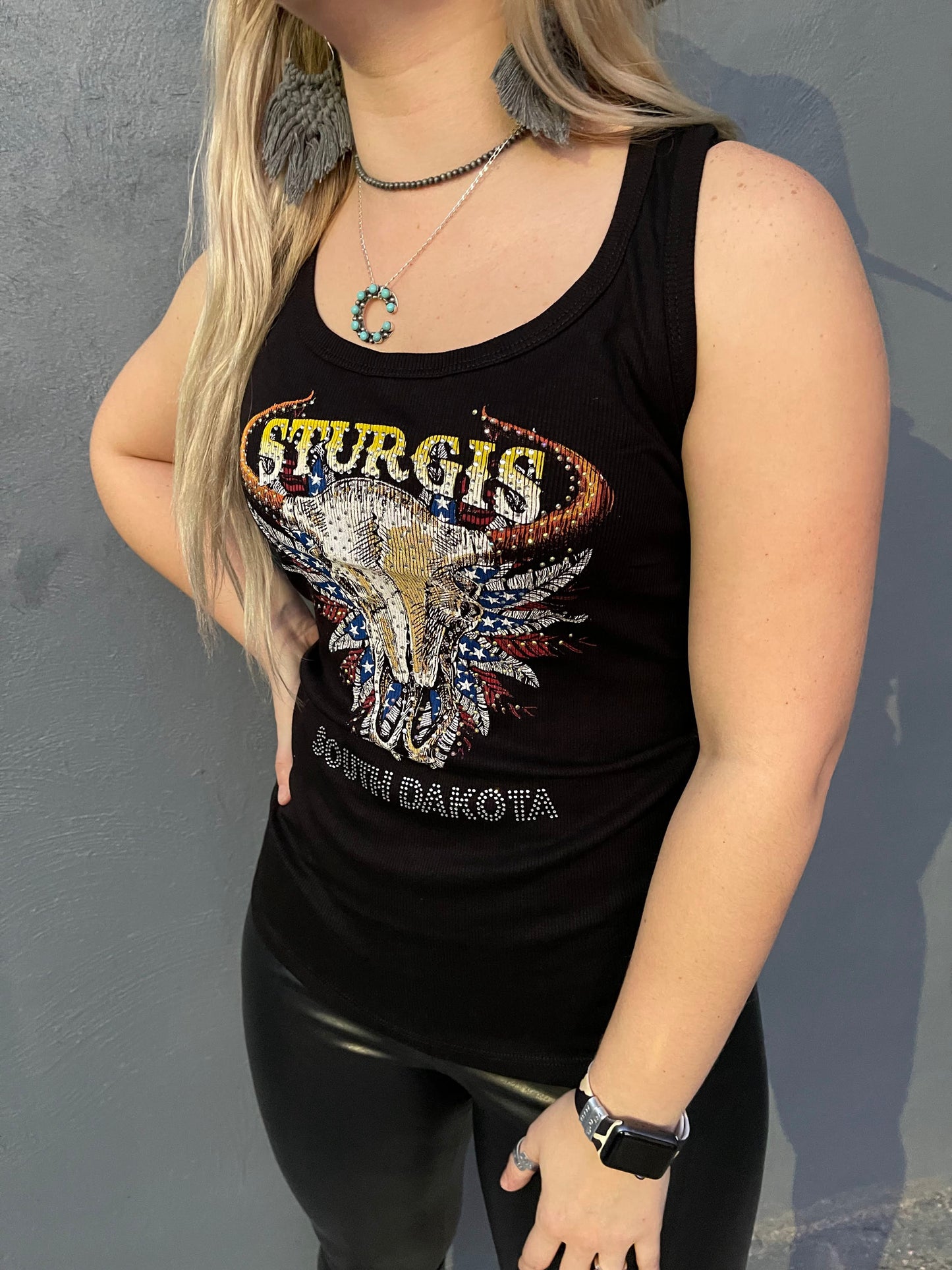 Sturgis Red White and Bull Tank - USA MADE