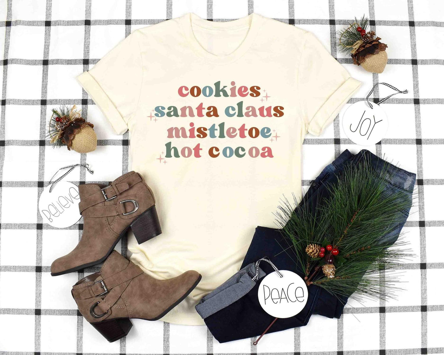 PREORDER - Cookies Santa Mistletoe Hot Cocoa Soft Boutique Tee