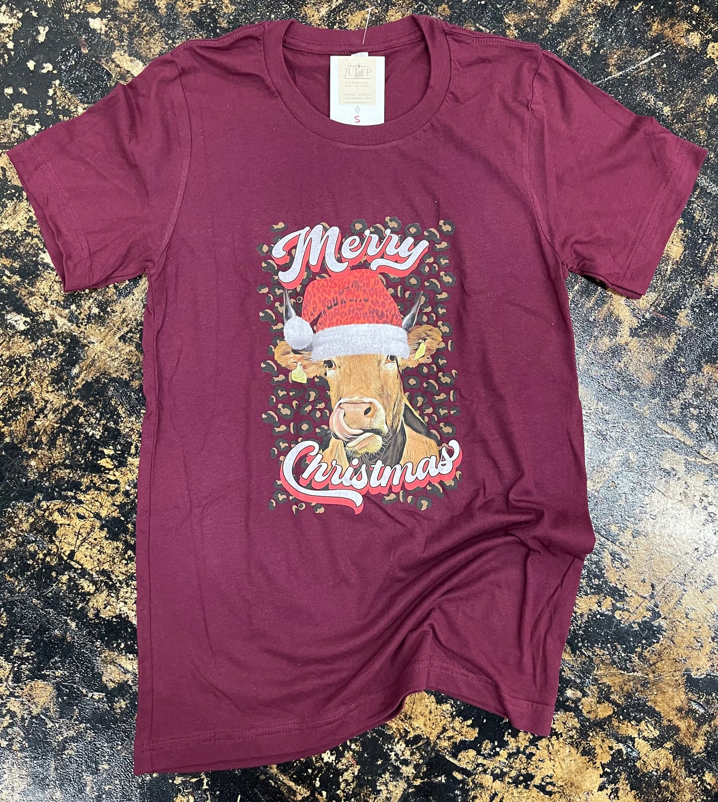 PREORDER - Merry Christmas Cow Soft Boutique Tee