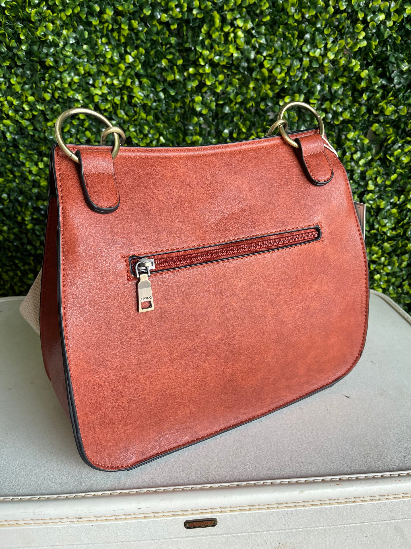 The Brinley Studded Crossbody Bag - Rust