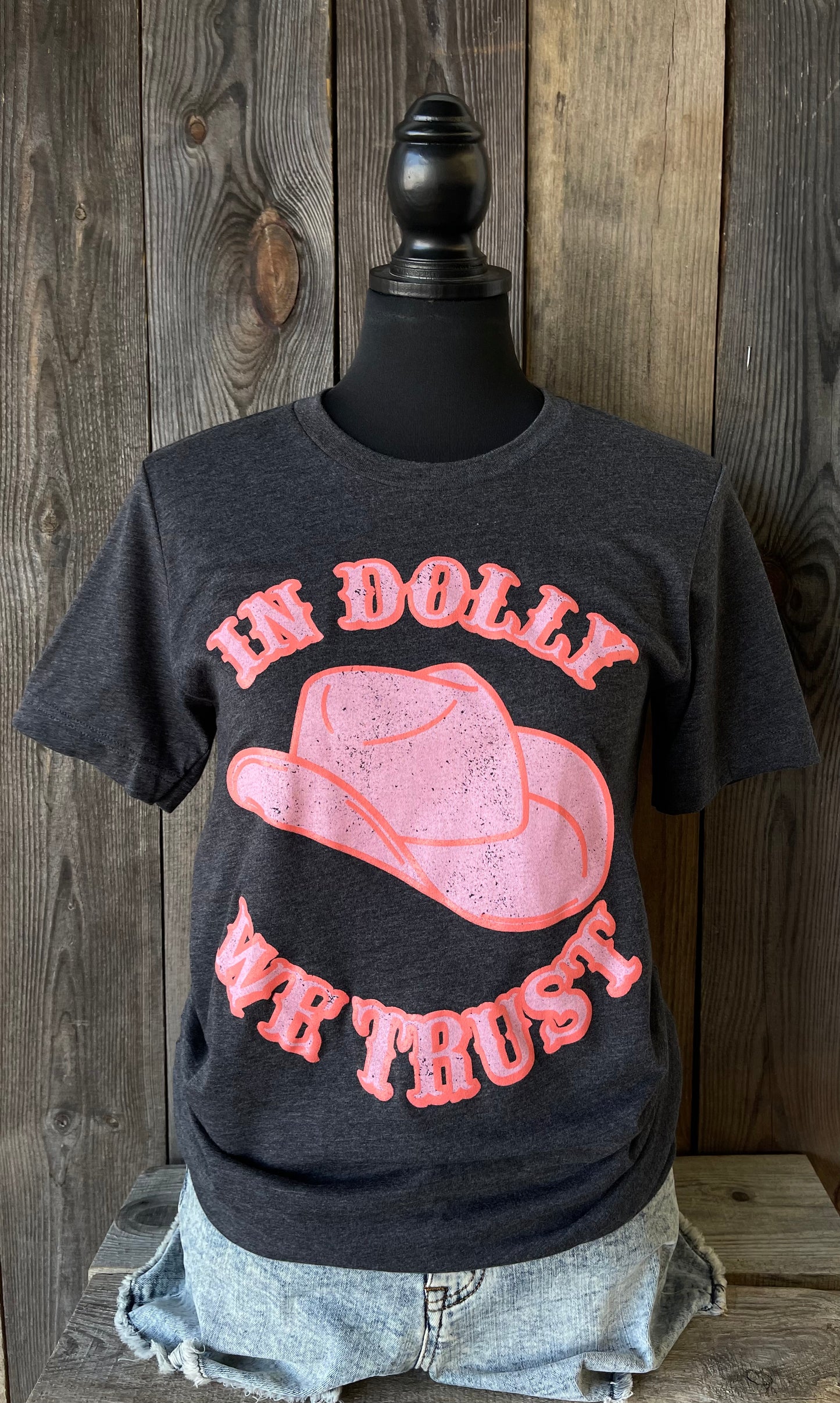 In Dolly We Trust Cowgirl Hat Soft Boutique Tee