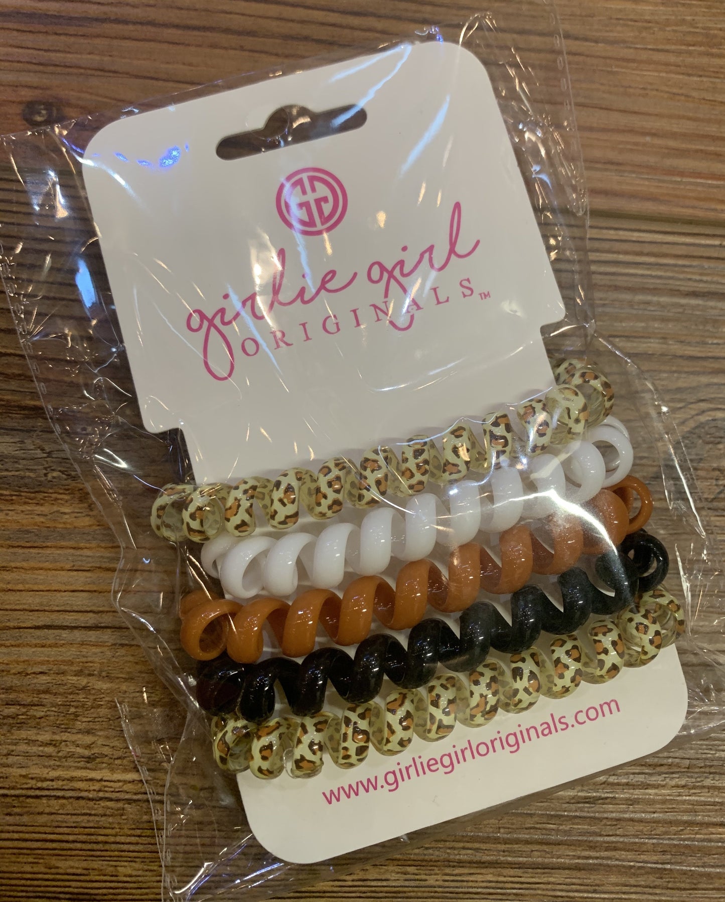 Telephone Cord Hair Ties - Leopard & Solid - TCLEO