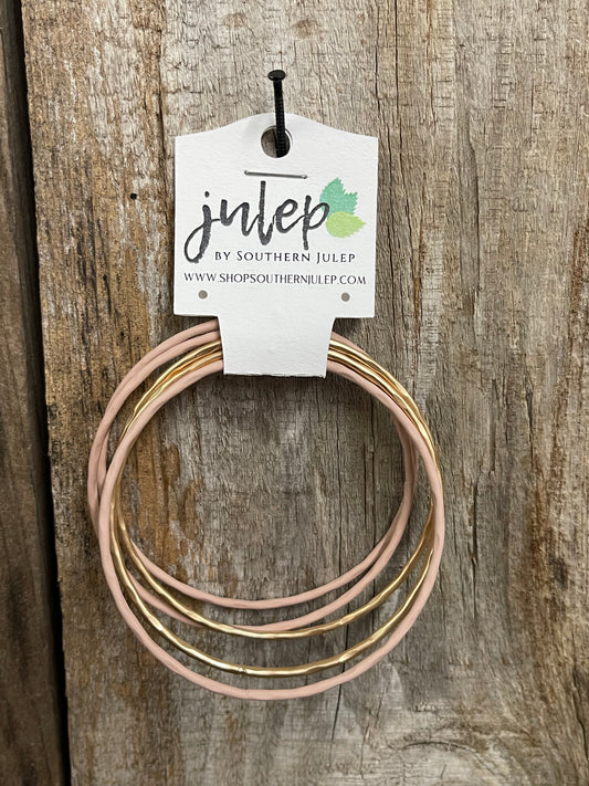 The Jurnee Bangle Bracelets - Blush/Gold