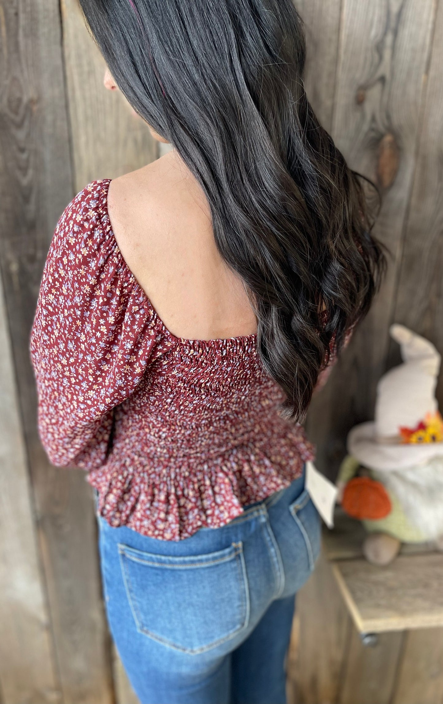 The Cianna Smocked Floral Print Top