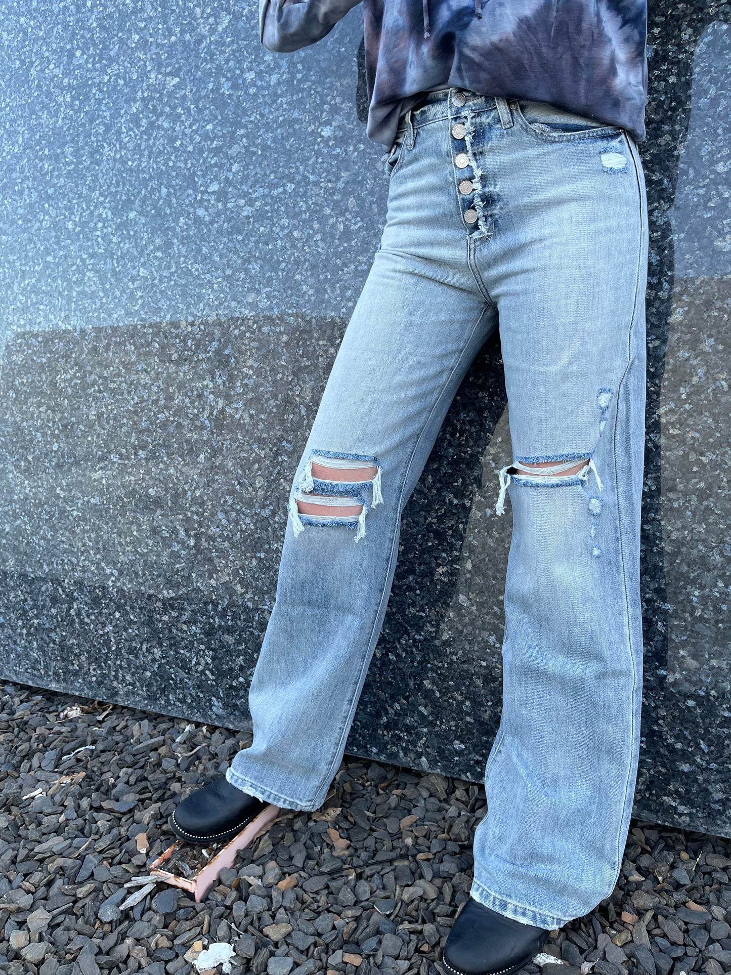 KanCan ANGELICA 90's High Rise Flare Jeans - Light