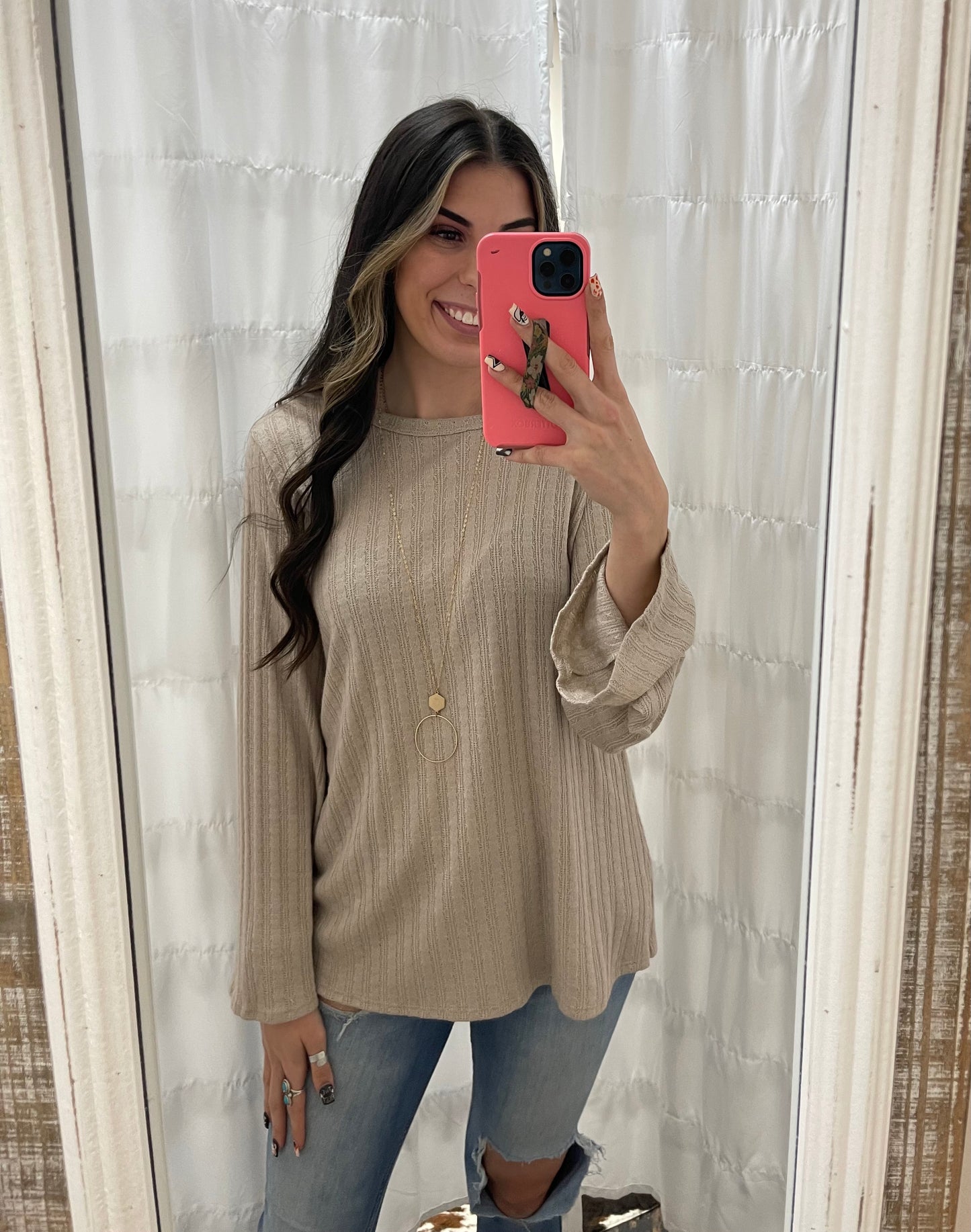 The Kayleigh Top - Taupe