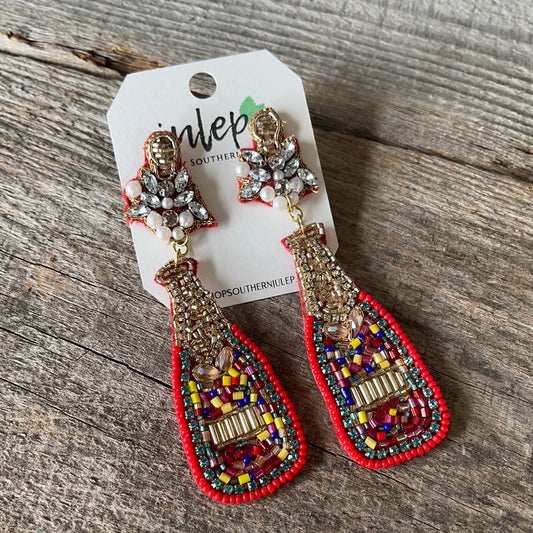 Pop The Champagne Earrings - Multi