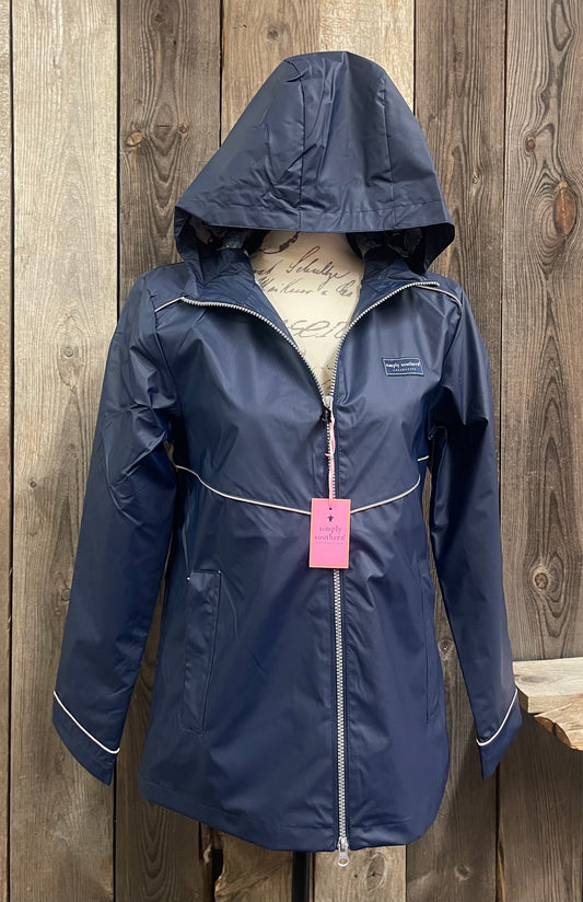 Simply Southern - Full Zip Rain Jacket - Navy