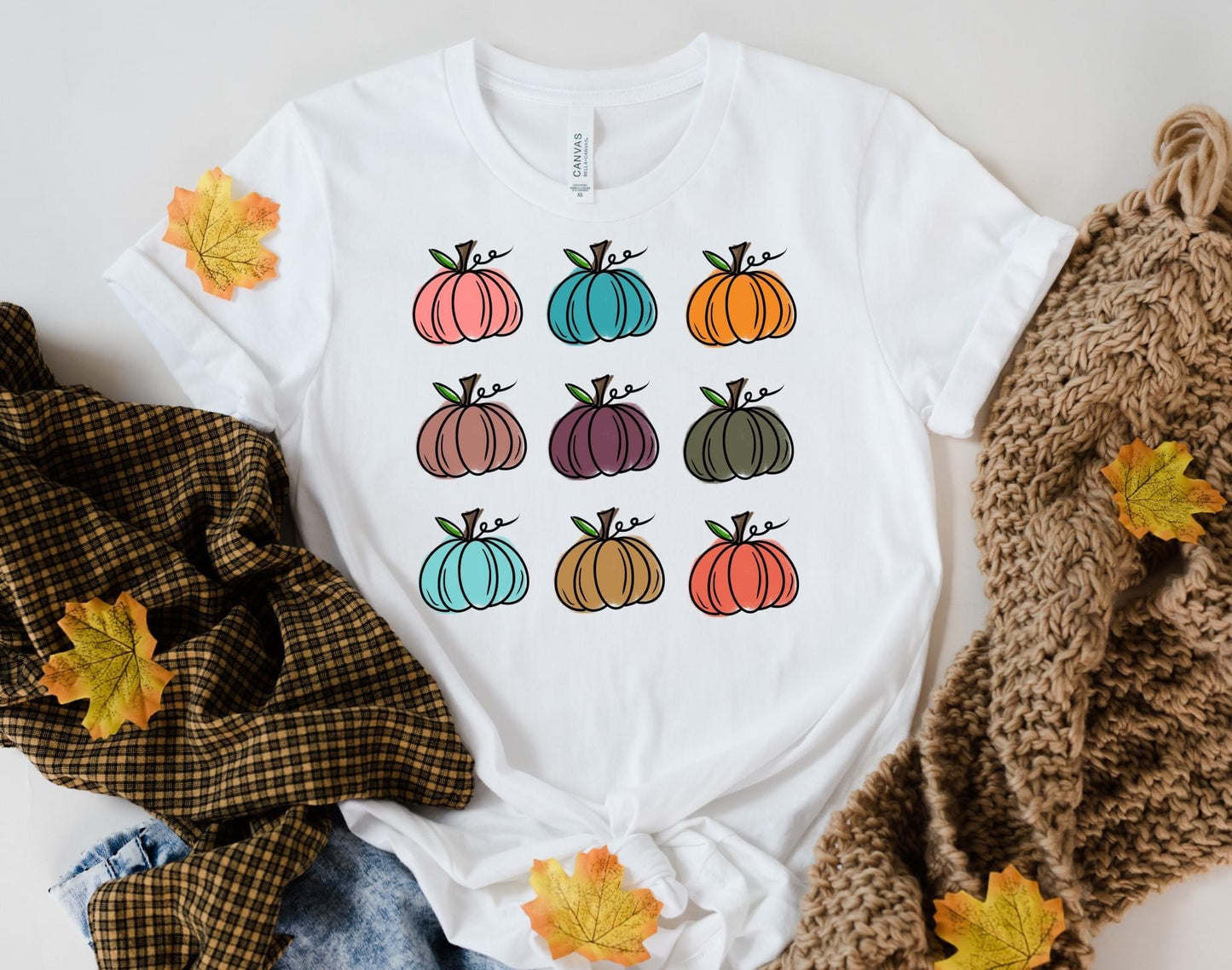 PREORDER - Colorful Pumpkins Soft Boutique Tee