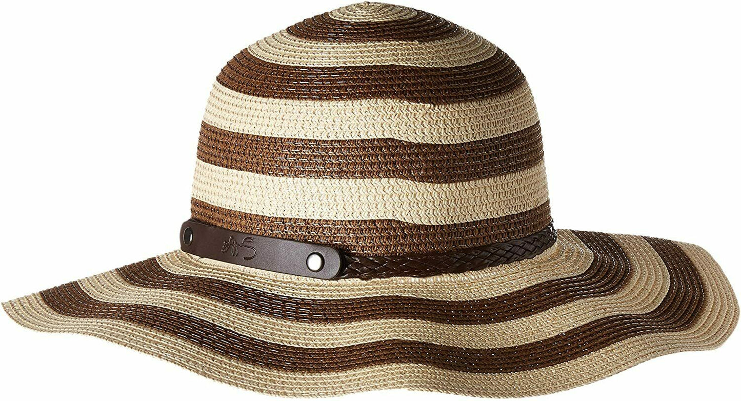 Roll-N-Go Beach Roll Up Travel Sun Hat - Brown/Tan Stripes