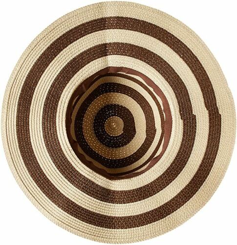 Roll-N-Go Beach Roll Up Travel Sun Hat - Brown/Tan Stripes