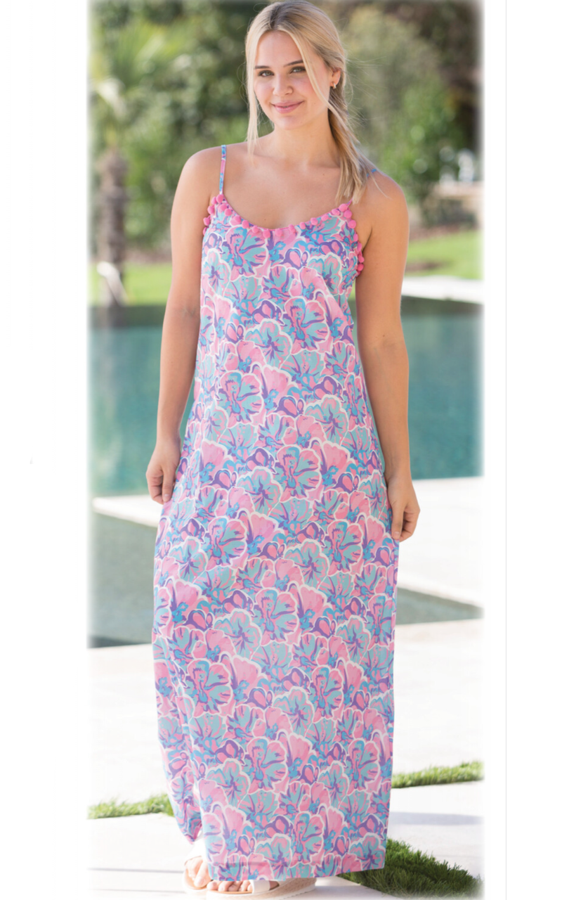 FINAL SALE - Simply Southern Tropical Leaf Maxi Dress