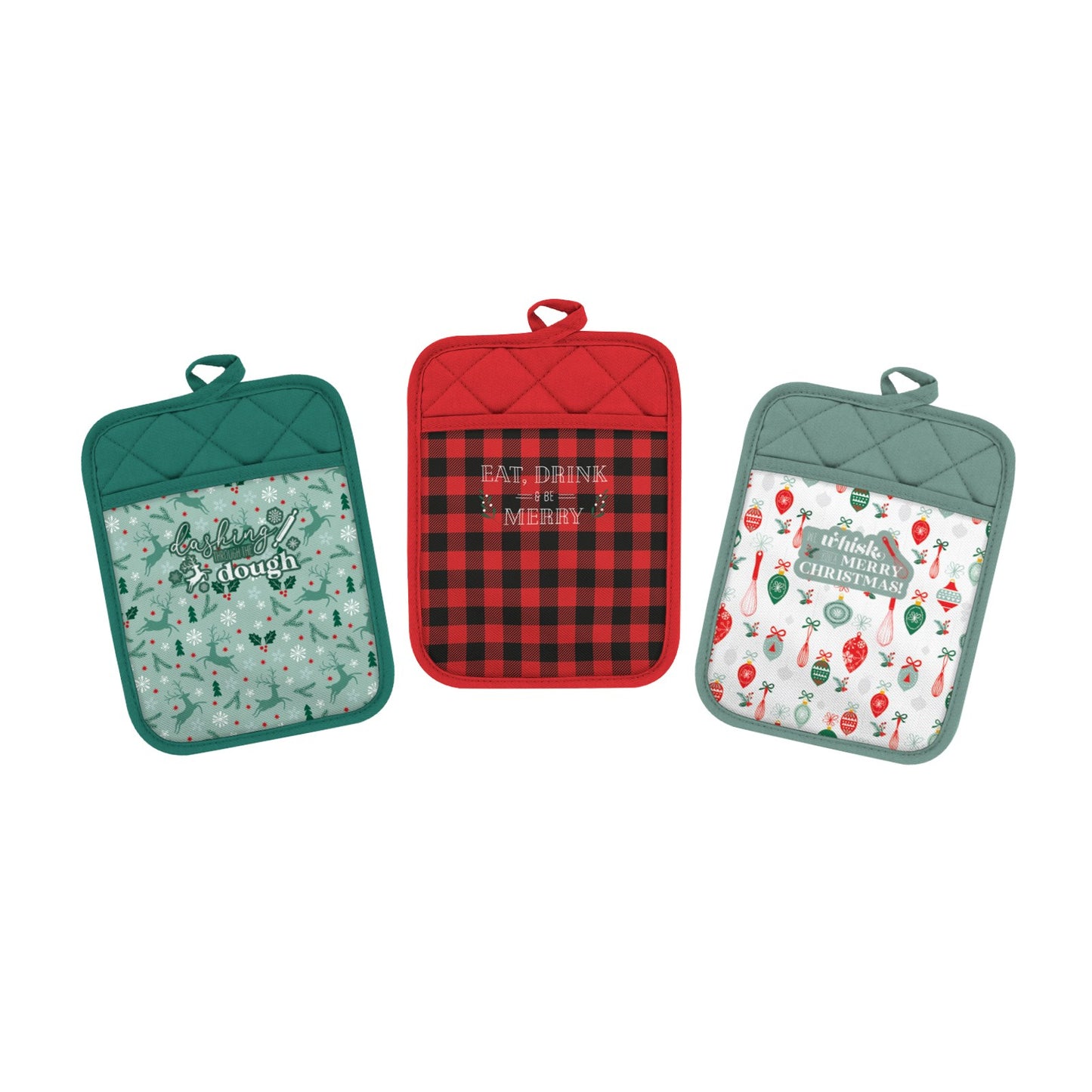 Krumbs Kitchen Farmhouse Holiday Silicone Pot Holders